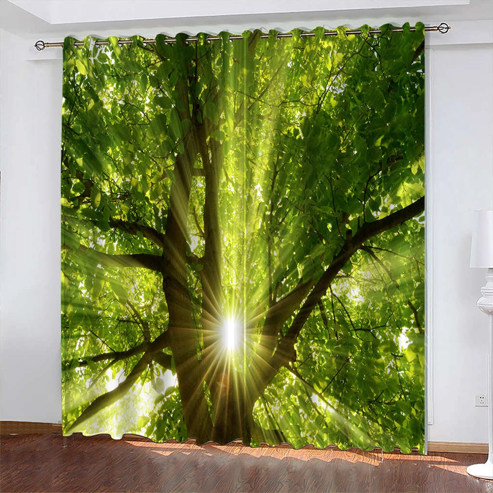 Natural Landscape Print Curtain Biparting Open Blackout Curtain Cortina De Sombra Bedroom Living Room Decoration Green Curtain
Natural Landscape Print Curtain Biparting Open Blackout Curtain Cortina De Sombra Bedroom Living Room Decoration Green Curtain