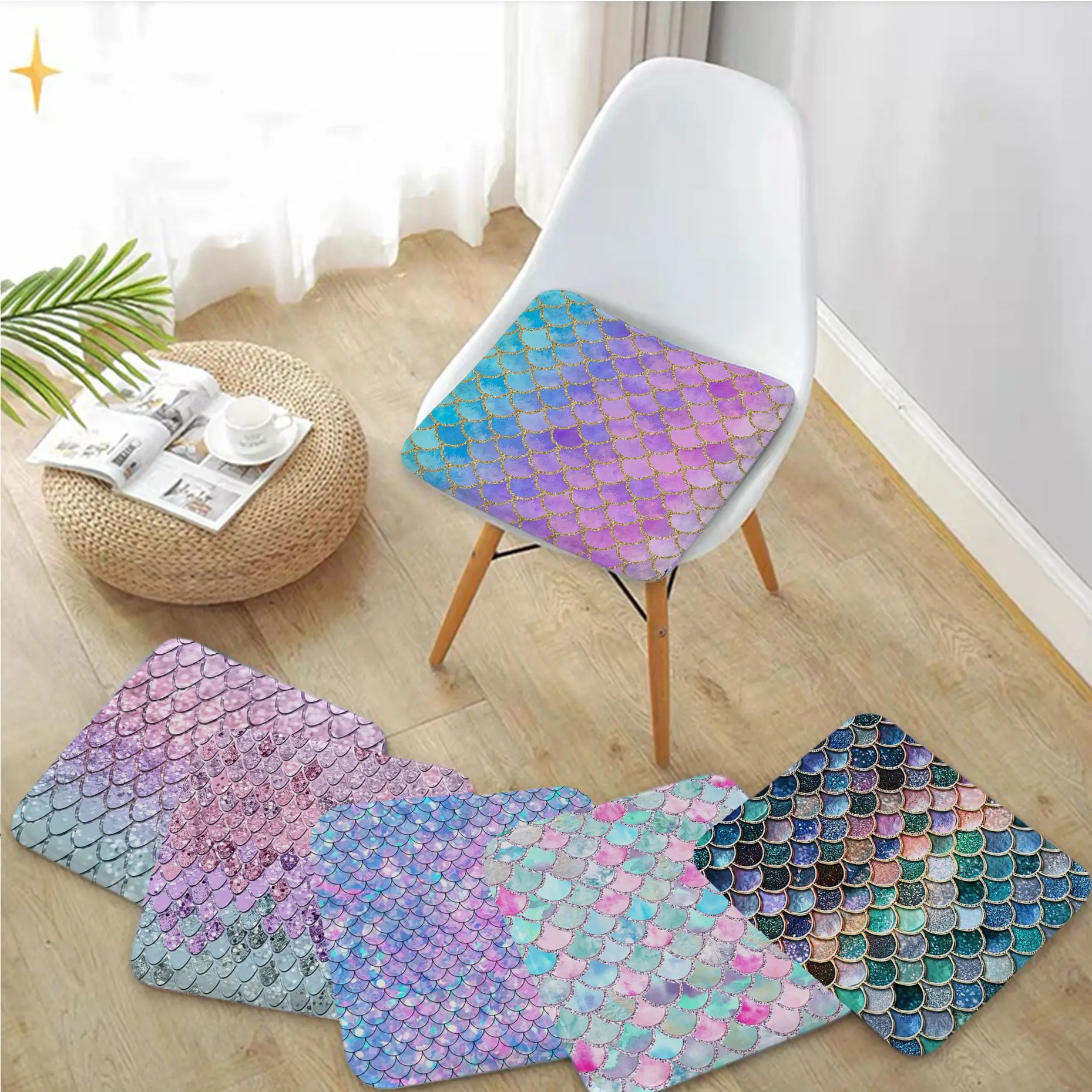 Colorful Mermaid Scales Modern Minimalist Style Dining Chair Cushion Circular Decoration Seat For Office Desk Sofa Cushion
Colorful Mermaid Scales Modern Minimalist Style Dining Chair Cushion Circular Decoration Seat For Office Desk Sofa Cushion