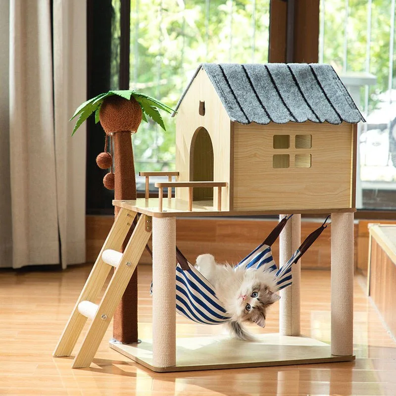 Cat Bed Cat Tree Integrated Sisal Cat Scratching Board Wooden 
Cat Bed Cat Tree Integrated Sisal Cat Scratching Board Wooden