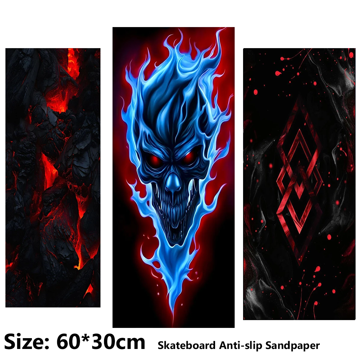 Electric Scooter Anti-slip Sticker Sandpaper Skateboard GripTape Sheet 60*30cm Blue Flame Skull Flame Stone Pattern
Electric Scooter Anti-slip Sticker Sandpaper Skateboard GripTape Sheet 60*30cm Blue Flame Skull Flame Stone Pattern