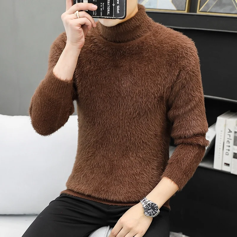 Thiened High Collar Men's Knitted Sweater Pure Color Inner Wear Winter Warm Polyester Fiber Casual Sle Faionable
Thiened High Collar Men's Knitted Sweater Pure Color Inner Wear Winter Warm Polyester Fiber Casual Sle Faionable