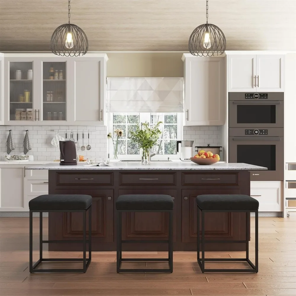 Counter Height 24" Bar Stools Set of 3 Backless Bar Stools for Kitchen Island,Modern PU Leather Square Bar Stools
Counter Height 24" Bar Stools Set of 3 Backless Bar Stools for Kitchen Island,Modern PU Leather Square Bar Stools