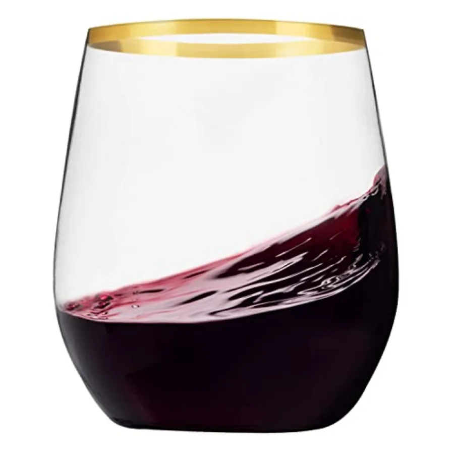 48 Pack Plastic Stemless Wine Glasses with Gold Rim, Disposable 12 Oz Clear Plastic Wine Cups Shatterproof Recyclable and BPA-F
48 Pack Plastic Stemless Wine Glasses with Gold Rim, Disposable 12 Oz Clear Plastic Wine Cups Shatterproof Recyclable and BPA-F