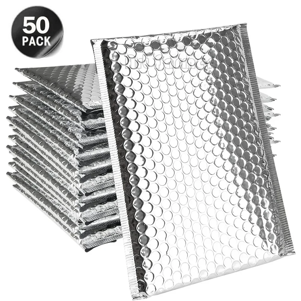 50pcs Laser Silver Mailer Poly Mailing Bubble Padded Envelopes for Mailer Gift Packaging Self Seal Bag Bubble Padding
50pcs Laser Silver Mailer Poly Mailing Bubble Padded Envelopes for Mailer Gift Packaging Self Seal Bag Bubble Padding