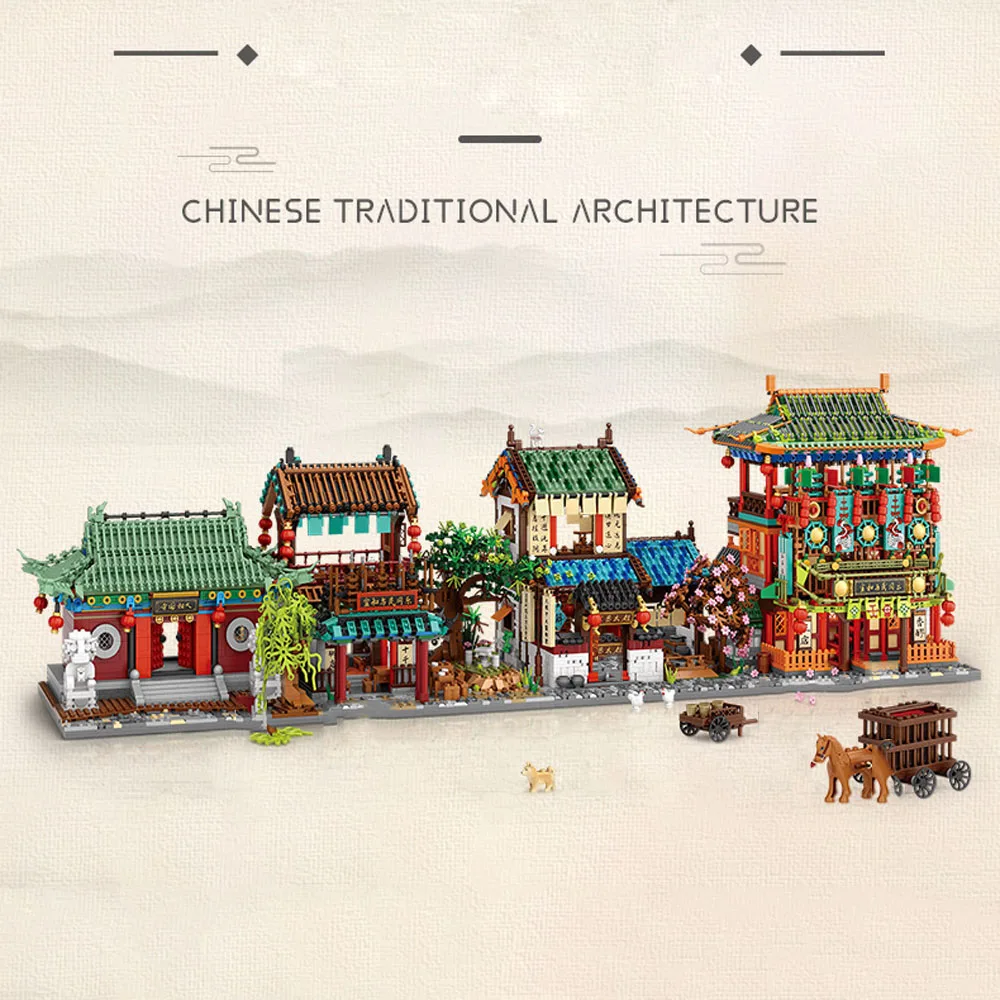 Creative Chinatown Mini Block China City Street View Ancient Architecture Construction Building Bricks Figures Toys Collection
Creative Chinatown Mini Block China City Street View Ancient Architecture Construction Building Bricks Figures Toys Collection