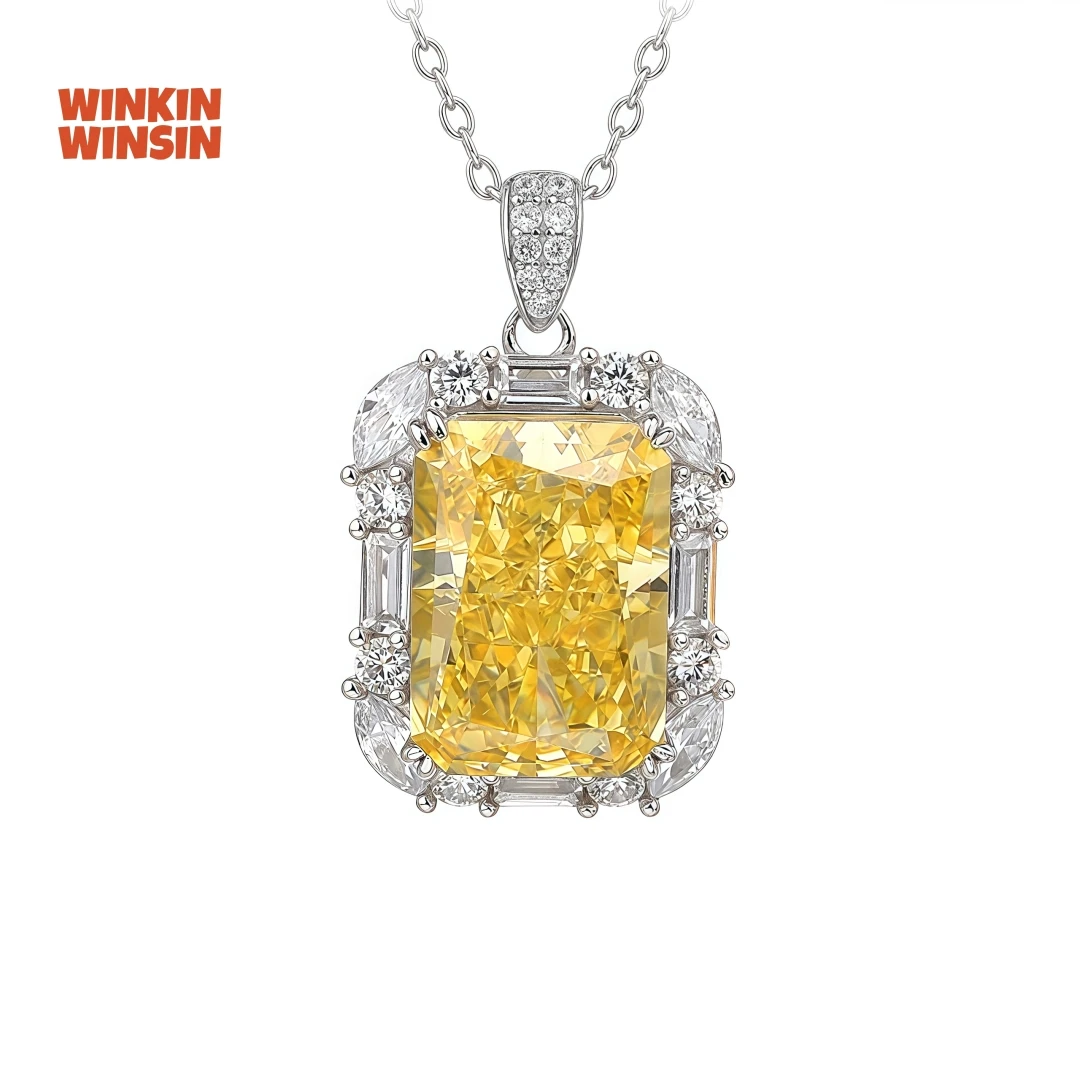 WINKIN WINSIN Brand MST Luxury Lab Grown Gemstones 925 Sterling Silver Yellow High Carbon Diamond Pendant Necklace Jewelry
WINKIN WINSIN Brand MST Luxury Lab Grown Gemstones 925 Sterling Silver Yellow High Carbon Diamond Pendant Necklace Jewelry