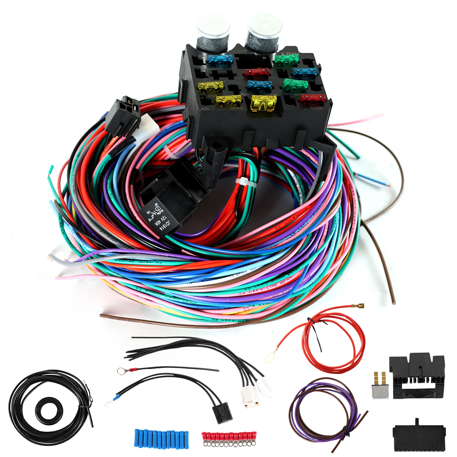 Universal Extra Long Wires 12 Circuit 10 Fuses Wiring Harness Kit Universal Complete Automotive Wiring Harness Kit For Chevy Ford Chrysler Mopar Hotrods Ratrods
Universal Extra Long Wires 12 Circuit 10 Fuses Wiring Harness Kit Universal Complete Automotive Wiring Harness Kit For Chevy Ford Chrysler Mopar Hotrods Ratrods 