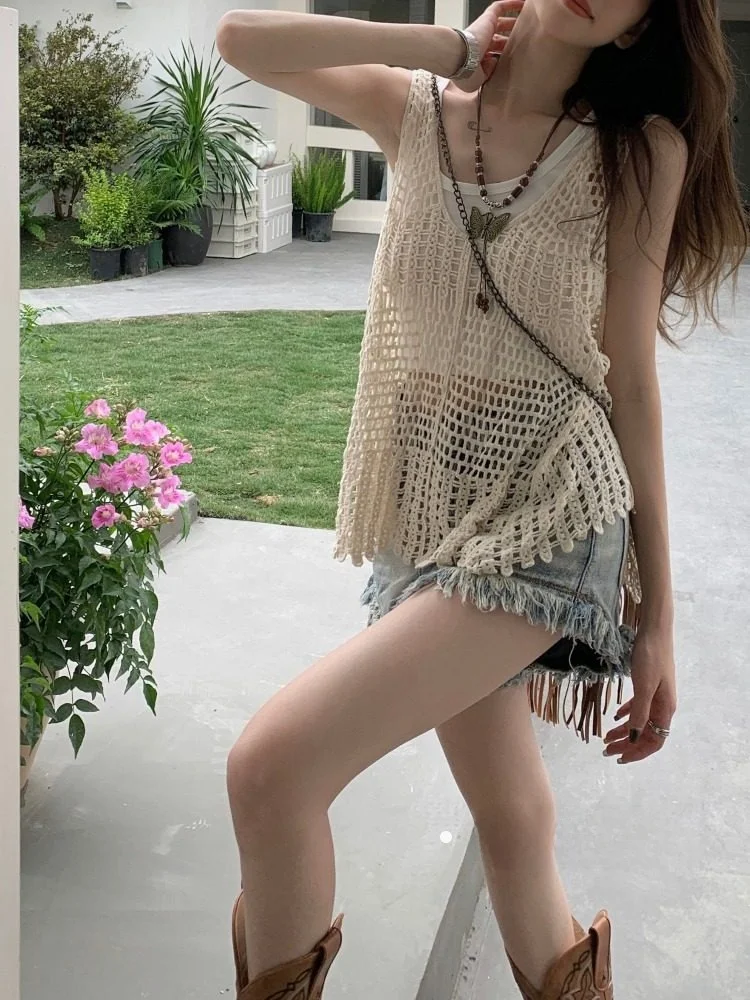 Women's Hollow out Top Vest Set Spring 2026 New Sle Travel Outfit Casual Commute Sle Two-Piece Suit Hollow Outerwear
Women's Hollow out Top Vest Set Spring 2026 New Sle Travel Outfit Casual Commute Sle Two-Piece Suit Hollow Outerwear