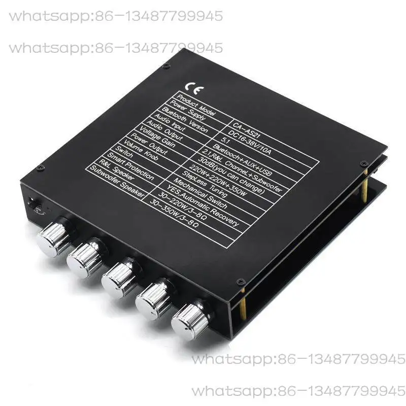 CA-AS21 Bluetooth Digital Audio Power Amplifier Board 2.1 Channel 2 * 220W + 350W High and Low Tone Subwoofer
CA-AS21 Bluetooth Digital Audio Power Amplifier Board 2.1 Channel 2 * 220W + 350W High and Low Tone Subwoofer