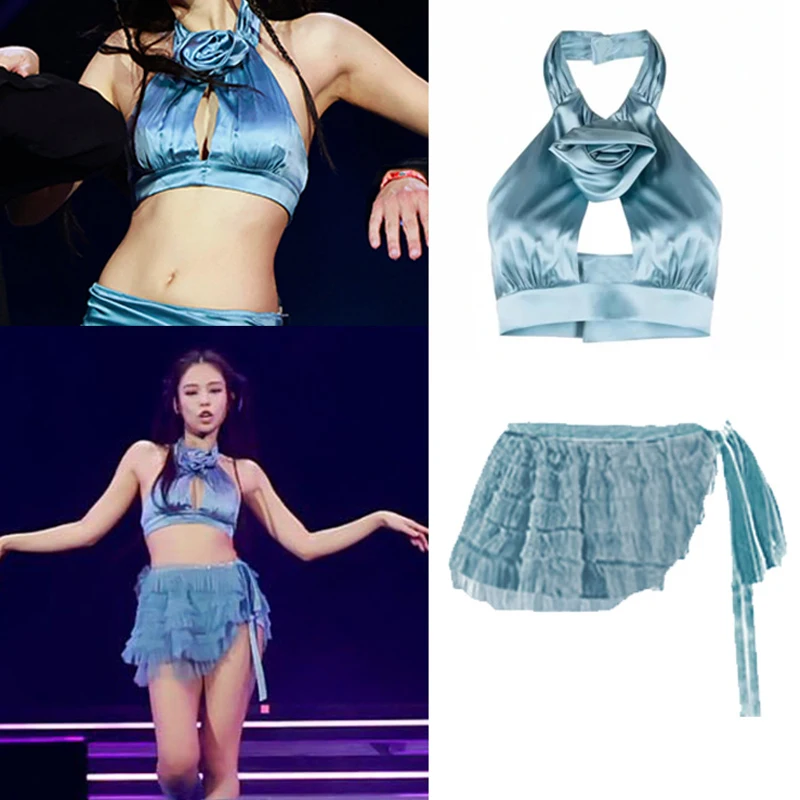 Women Stage Festival Outfit Satin Halter Top Ballet Skirt Jazz Dancer Costume Nightclub DJ Singer Dancer Rave Clothes DWY9084
Women Stage Festival Outfit Satin Halter Top Ballet Skirt Jazz Dancer Costume Nightclub DJ Singer Dancer Rave Clothes DWY9084