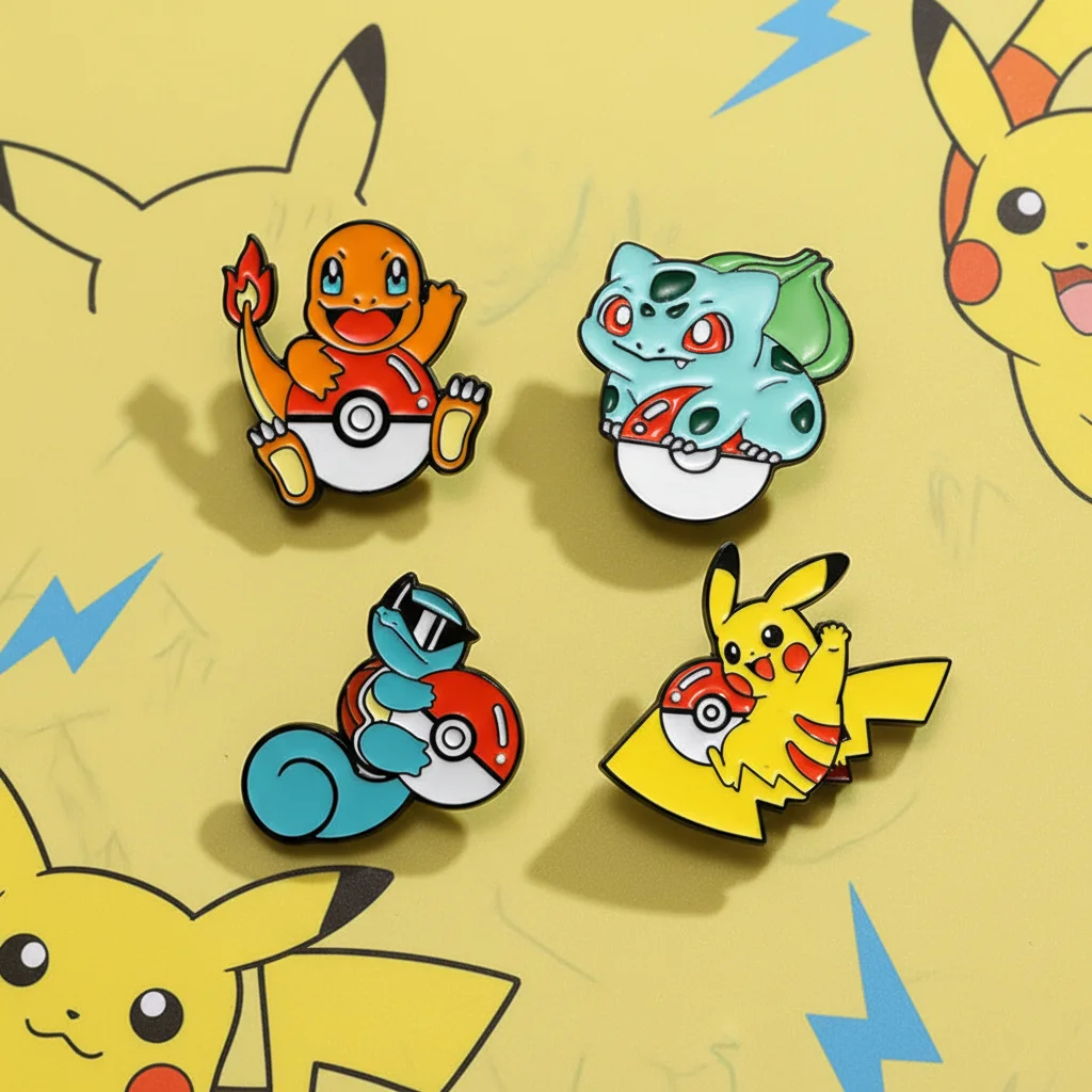 4 шт., набор эмалированных булавок с изображением Покемона и Сквиртле-металлическая брошь, значки для модных украшений на одежде, шапках, рюкзаках
4 шт., набор эмалированных булавок с изображением Покемона и Сквиртле-металлическая брошь, значки для модных украшений на одежде, шапках, рюкзаках