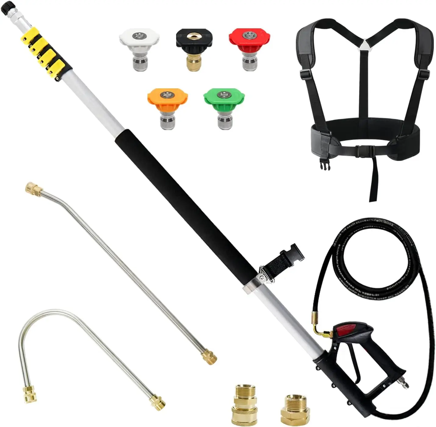 Aluminum 24 FT Telescoping Pressure Washer Wand with Pressure Washer Extension Wand,Gutter Cleaner Attachment
Aluminum 24 FT Telescoping Pressure Washer Wand with Pressure Washer Extension Wand,Gutter Cleaner Attachment