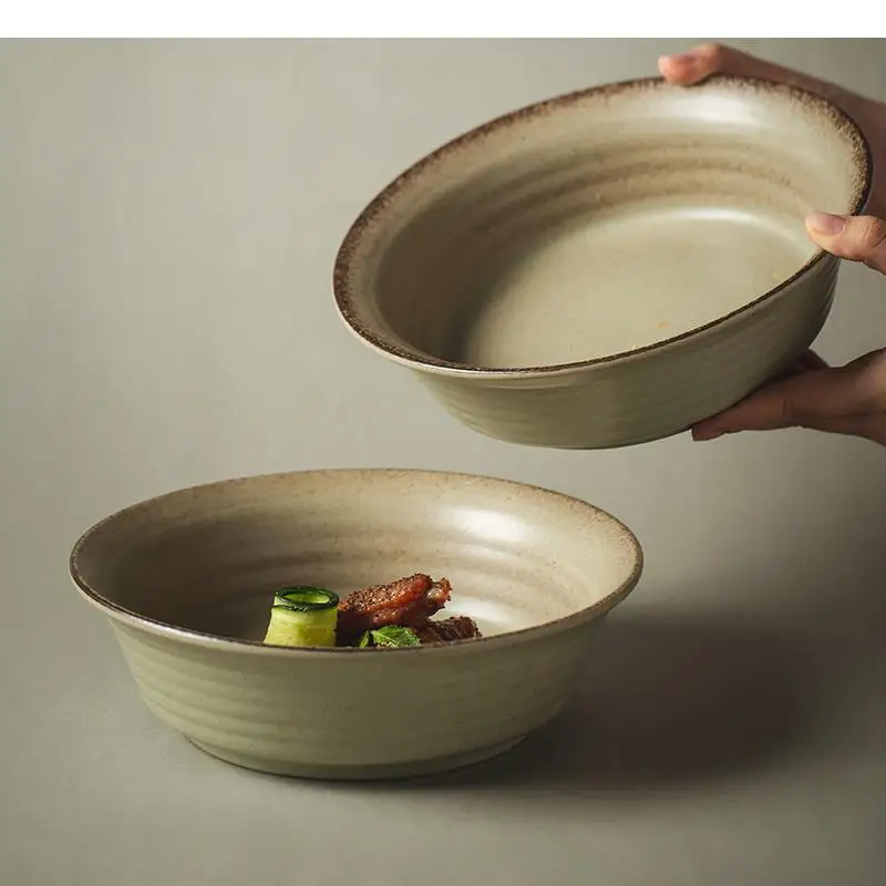 Ceramic Noodle Ramen Bowl Fruit Salad Retro Soup Basin 9 Inch Hotel Restaurant Round Tableware Snack Dessert Plate
Ceramic Noodle Ramen Bowl Fruit Salad Retro Soup Basin 9 Inch Hotel Restaurant Round Tableware Snack Dessert Plate