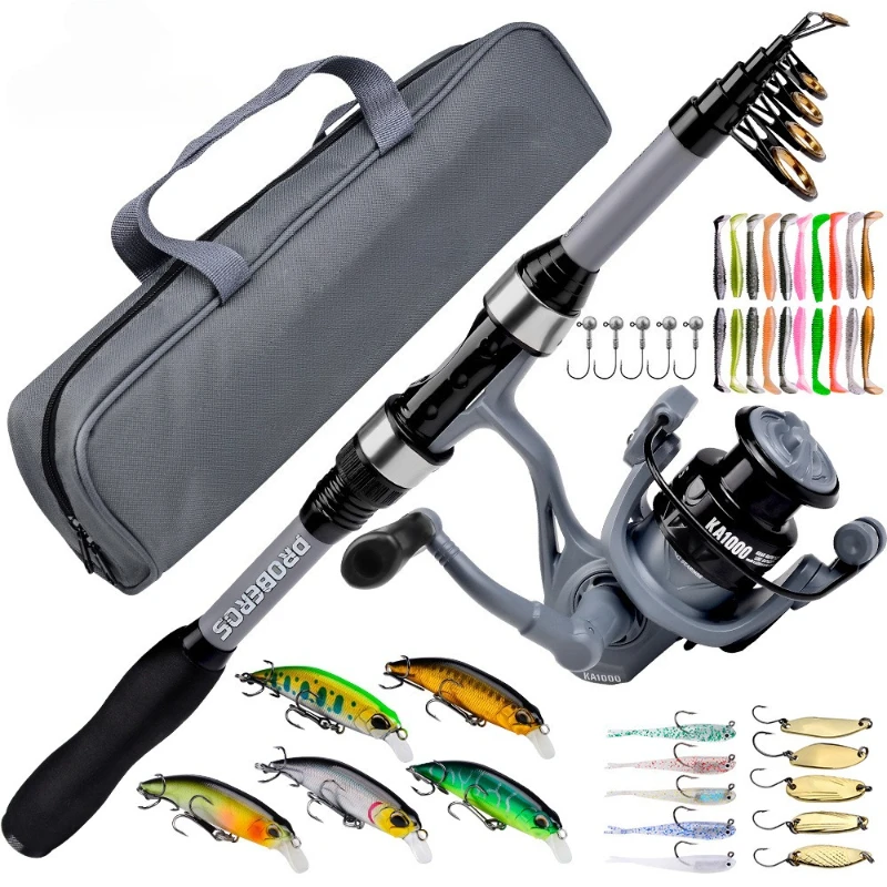 Portable Mini Telescopic Long Casting Sea Fishing Rod Reel Combo with Line Lures Kit for Saltwater Freshwater Trout Bass Perch
Portable Mini Telescopic Long Casting Sea Fishing Rod Reel Combo with Line Lures Kit for Saltwater Freshwater Trout Bass Perch