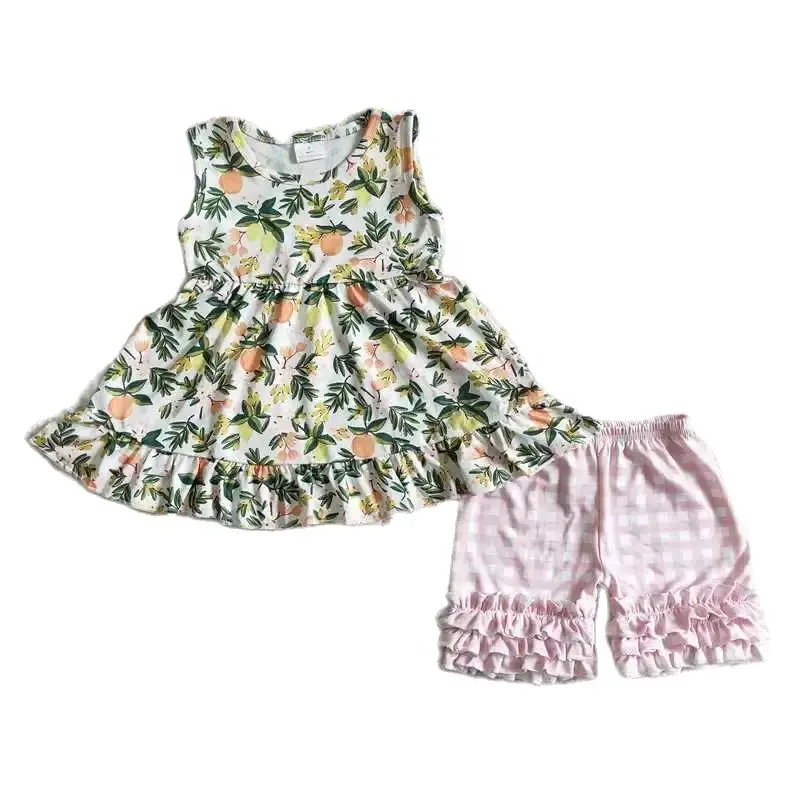 2022 RTS Hot Sale New Fashion Baby Girls Clothes Cow Print Boutique Ruffle Outfit Orange Fruit Pink Plaid Shorts Daily Wearing
2022 RTS Hot Sale New Fashion Baby Girls Clothes Cow Print Boutique Ruffle Outfit Orange Fruit Pink Plaid Shorts Daily Wearing