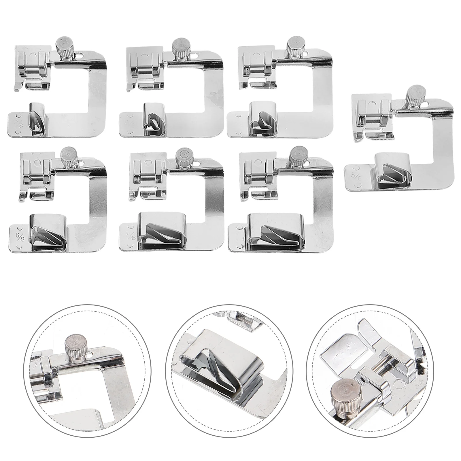 7Pcs Metal Sewing Machine Presser Feet Set Durable Replaceable Wear-Resistant Professional Multi-Purpose Foot for Household
7Pcs Metal Sewing Machine Presser Feet Set Durable Replaceable Wear-Resistant Professional Multi-Purpose Foot for Household