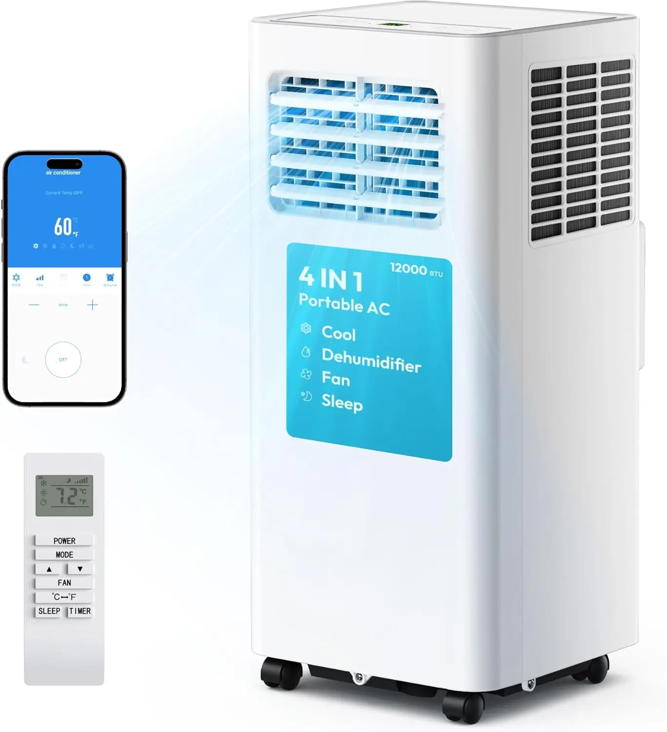 Портативные кондиционеры 12 000 BTU, 4-в-1, для помещений до 550 кв. футов, с функциями охлаждения, вентиляции и осушения воздуха
Портативные кондиционеры 12 000 BTU, 4-в-1, для помещений до 550 кв. футов, с функциями охлаждения, вентиляции и осушения воздуха