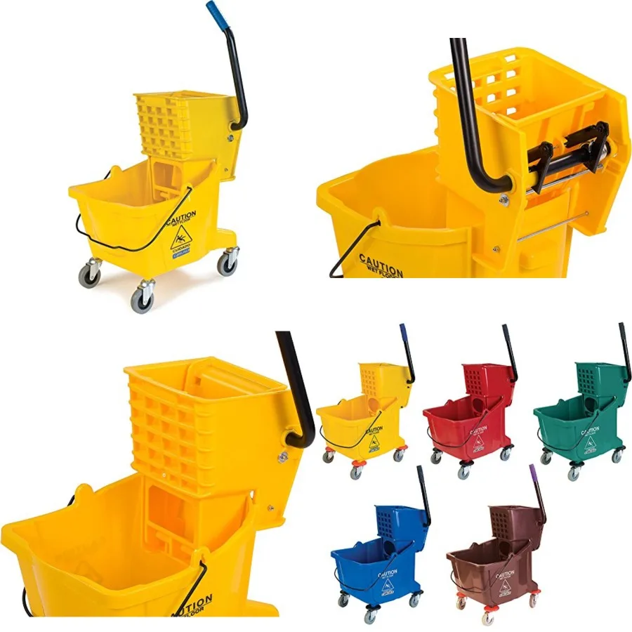 SPARTA Commercial Mop Bucket with Side Press Wringer, Floor Cleaning Essentials for Commercial and Home Use 26 Quart Capacity,
SPARTA Commercial Mop Bucket with Side Press Wringer, Floor Cleaning Essentials for Commercial and Home Use 26 Quart Capacity,