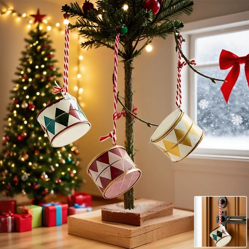 New Christmas Theme Christmas Tree Decoration Drum Pendant Colorful Festival Party Holiday DIY Accessories Decoração De Natal
New Christmas Theme Christmas Tree Decoration Drum Pendant Colorful Festival Party Holiday DIY Accessories Decoração De Natal