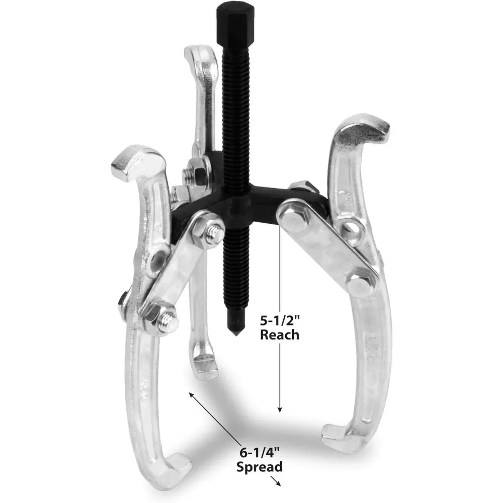 6-Inch 3-Jaw Gear Puller with Reversible Design for Vehicle Maintenance and Repair, Drop-Forged Steel, Chrome Plating
6-Inch 3-Jaw Gear Puller with Reversible Design for Vehicle Maintenance and Repair, Drop-Forged Steel, Chrome Plating