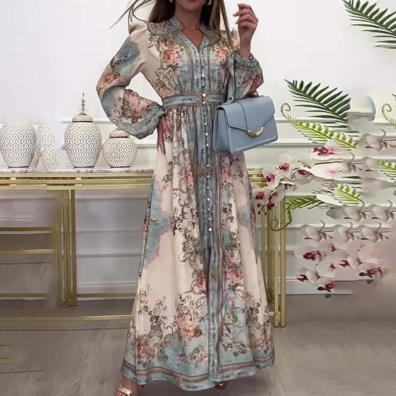 SKMY 2025 New Women Clothing Retro Style Fashion Printed Long Sleeve Spring Dress A-Line High Waist V-Neck Party Dresses
SKMY 2025 New Women Clothing Retro Style Fashion Printed Long Sleeve Spring Dress A-Line High Waist V-Neck Party Dresses