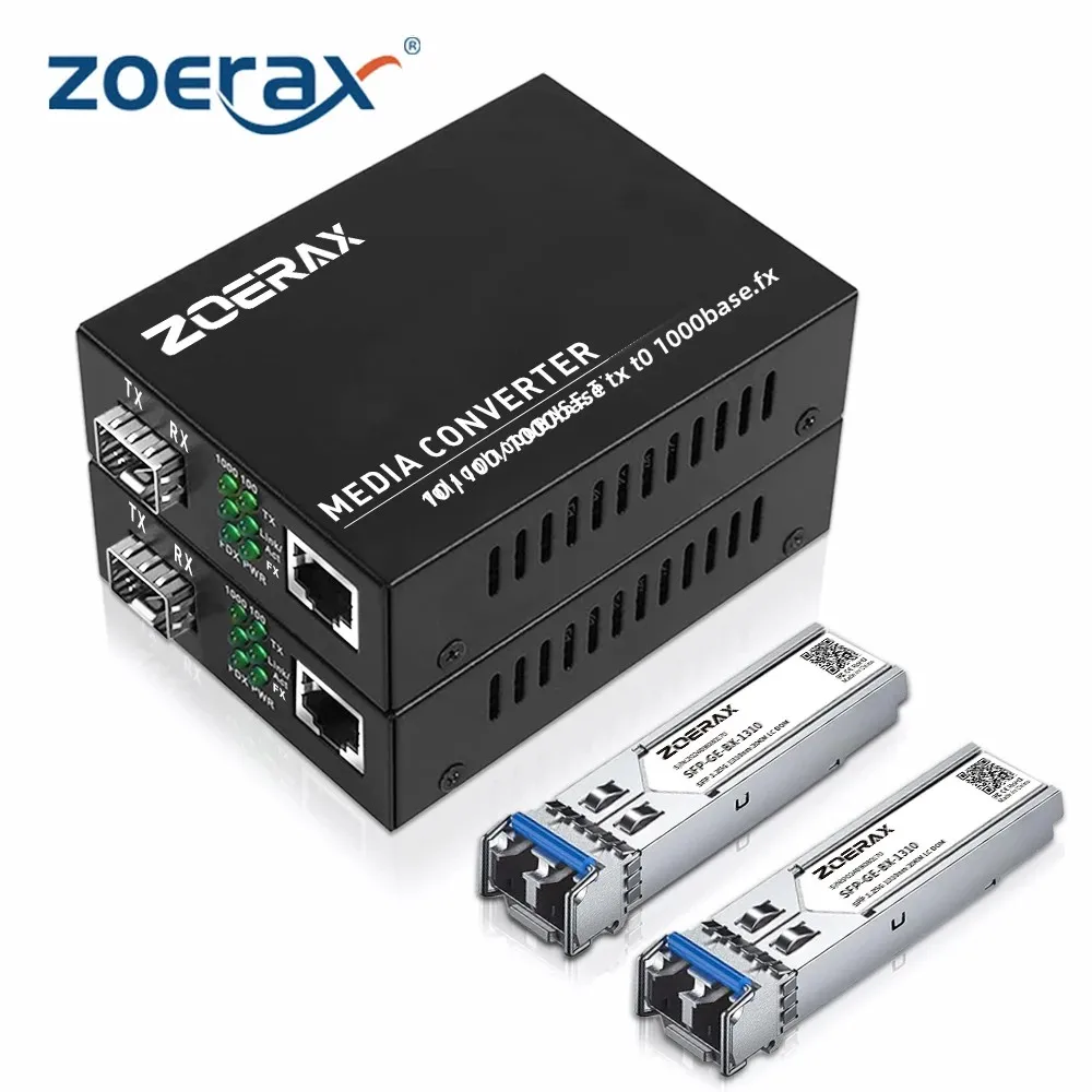 ZoeRax SFP LC SingleMode Fiber to RJ45 Ethernet Media Converter Gigabit Fiber Optic Transceiver with 1.25Gbps SFP LC Module
ZoeRax SFP LC SingleMode Fiber to RJ45 Ethernet Media Converter Gigabit Fiber Optic Transceiver with 1.25Gbps SFP LC Module