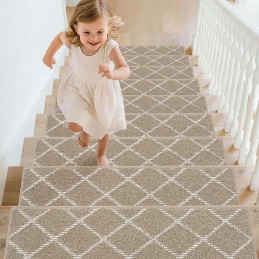 Stair Treads for Wooden Steps Non Slip Machine Washable Stair Treads Soft Polyester Carpet Stair Tread 28x9in for Elders, and D
Stair Treads for Wooden Steps Non Slip Machine Washable Stair Treads Soft Polyester Carpet Stair Tread 28x9in for Elders, and D
