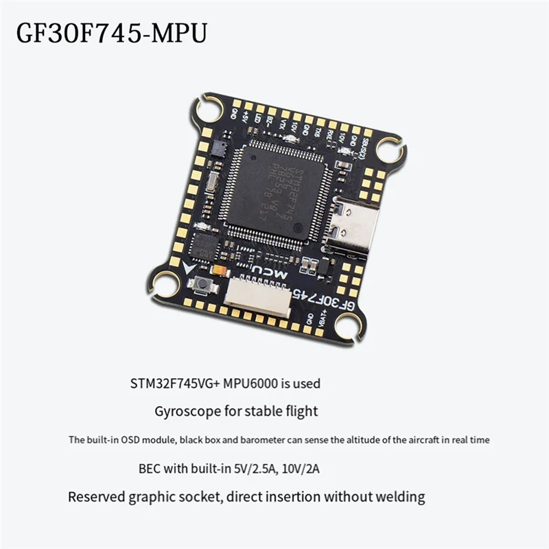 BTLIFE-F745 Flight Controller GF30F745-ICM FPV FC Dual BEC Onboard Barometer OSD For RC FPV Drone
BTLIFE-F745 Flight Controller GF30F745-ICM FPV FC Dual BEC Onboard Barometer OSD For RC FPV Drone
