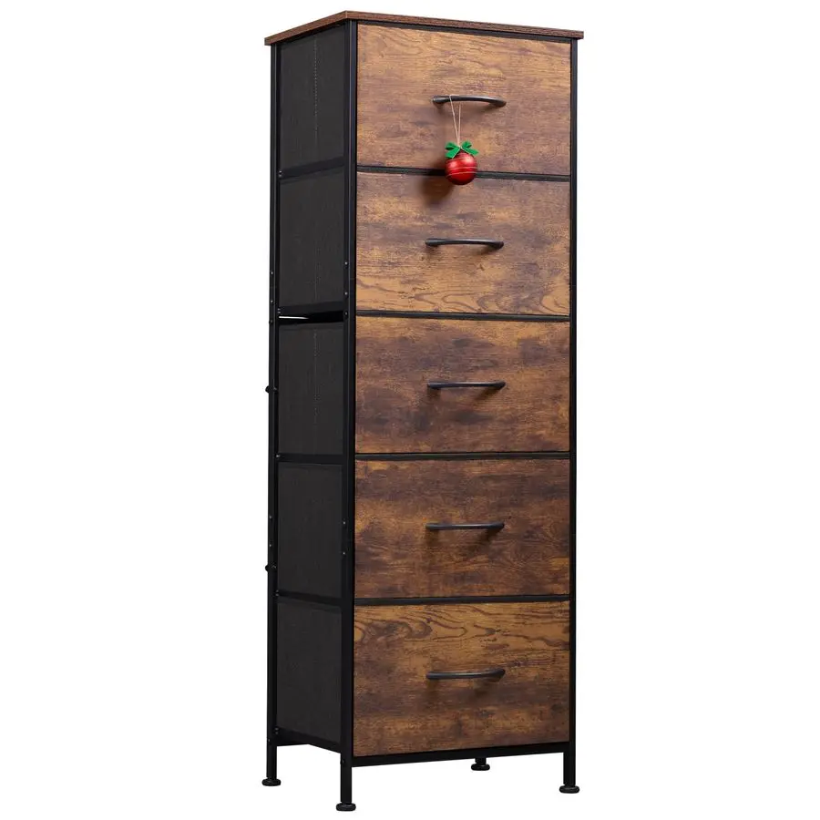 Fabric Dresser for Bedroom, 5Drawer Tall Dressers, Storage Organizer with Fabric Bins, Wood Top, Sturdy Steel Frame, Chest of D
Fabric Dresser for Bedroom, 5Drawer Tall Dressers, Storage Organizer with Fabric Bins, Wood Top, Sturdy Steel Frame, Chest of D