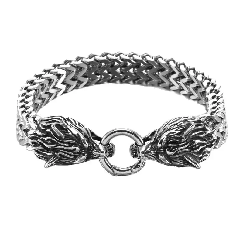 Мужской браслет Viking с головой волка из нержавеющей стали, браслет в стиле хип-хоп с головой волка, скандинавский властный браслет с головой волка, цепь викингов
Мужской браслет Viking с головой волка из нержавеющей стали, браслет в стиле хип-хоп с головой волка, скандинавский властный браслет с головой волка, цепь викингов