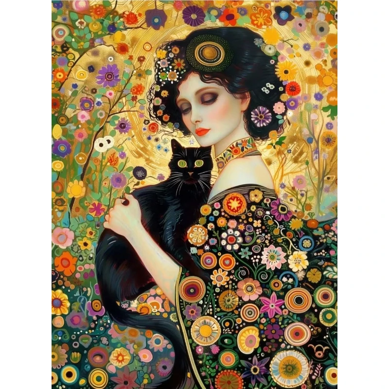 Jigsaw Puzzle 500 1000 1200 2000pcs Klimt Inspired Woman Holding Black Cat Under Starry Night And Moon For Adults Stress Relief
Jigsaw Puzzle 500 1000 1200 2000pcs Klimt Inspired Woman Holding Black Cat Under Starry Night And Moon For Adults Stress Relief