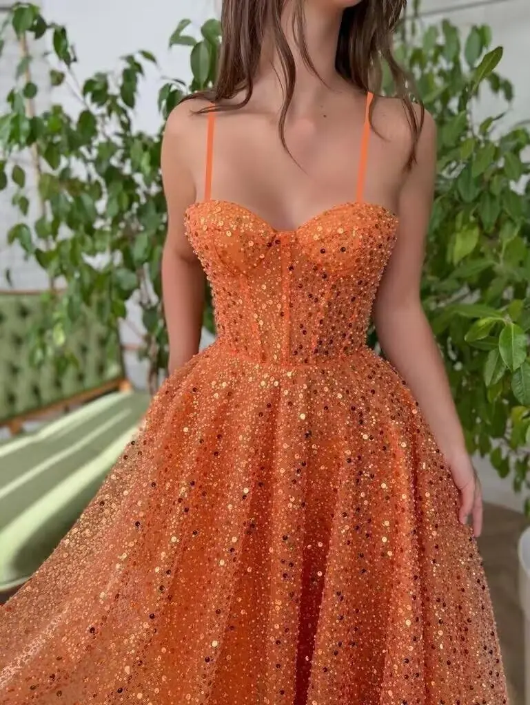 Luxury Dress Sequin A Line Prom Dresses for Women 2026 Spaghetti Straps Homecoming Dress Tea Length Formal Evening Party Gowns
Luxury Dress Sequin A Line Prom Dresses for Women 2026 Spaghetti Straps Homecoming Dress Tea Length Formal Evening Party Gowns