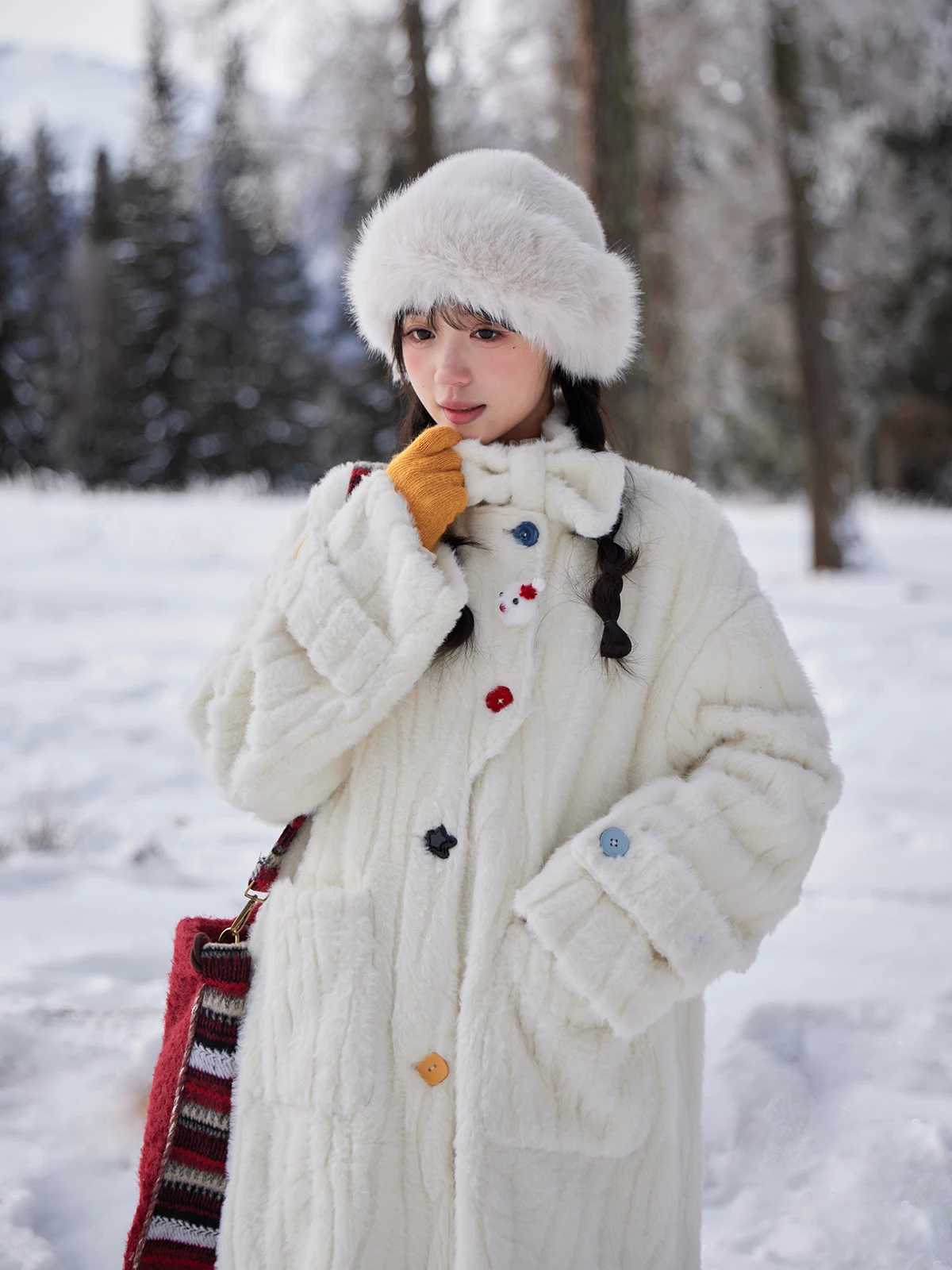 Cheese Day Women's Plu Woolen Coat Winter Design Loose Cute Wave Patterned Outerwear Polyester Fiber High Collar Long Sve
Cheese Day Women's Plu Woolen Coat Winter Design Loose Cute Wave Patterned Outerwear Polyester Fiber High Collar Long Sve