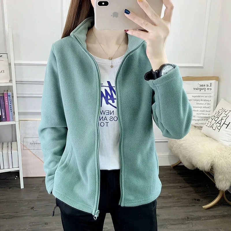 New Fleece Jacket Women Short Coat Autumn Warm Stand Collar Long Sleeve Jackets Fashion Sweatshirt Female Zipper Coats
New Fleece Jacket Women Short Coat Autumn Warm Stand Collar Long Sleeve Jackets Fashion Sweatshirt Female Zipper Coats
