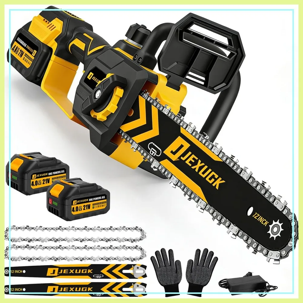 12" Brushless Cordless Chainsaw, Handheld with 2 x 4.0Ah Batteries, Portable Mini Chain Saw for Wood Cutting Tree Pruning
12" Brushless Cordless Chainsaw, Handheld with 2 x 4.0Ah Batteries, Portable Mini Chain Saw for Wood Cutting Tree Pruning