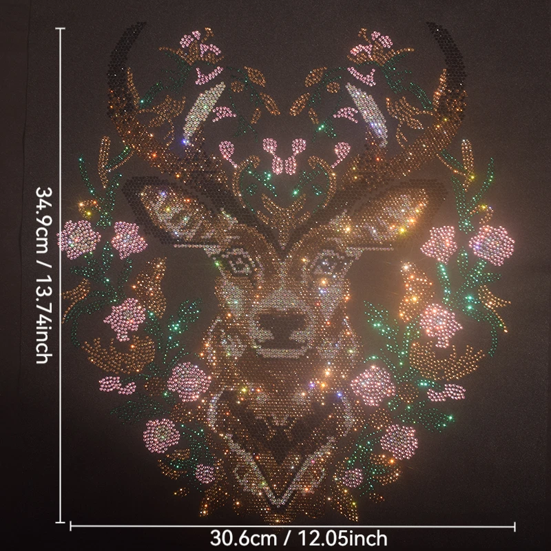 High-quality rhinestone deer pattern ironed on the denim jacket clothing accessory fashion patch
High-quality rhinestone deer pattern ironed on the denim jacket clothing accessory fashion patch