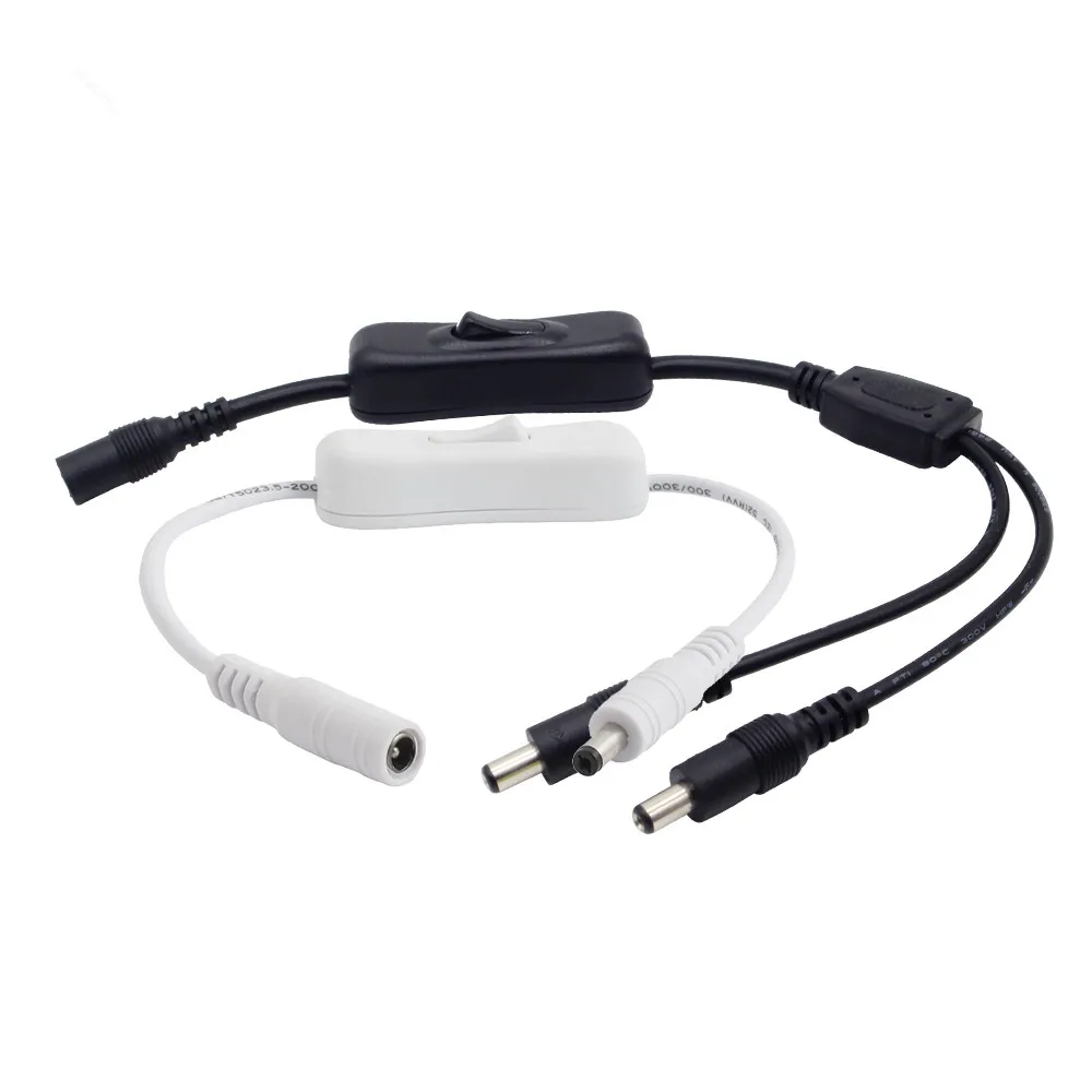 Black 1 to 2 Inline Switch ON/OFF with DC 5.5*2.1mm Male Female Connector Cable for 12V 24V Adapters Dimmer LED Strip Light
Black 1 to 2 Inline Switch ON/OFF with DC 5.5*2.1mm Male Female Connector Cable for 12V 24V Adapters Dimmer LED Strip Light