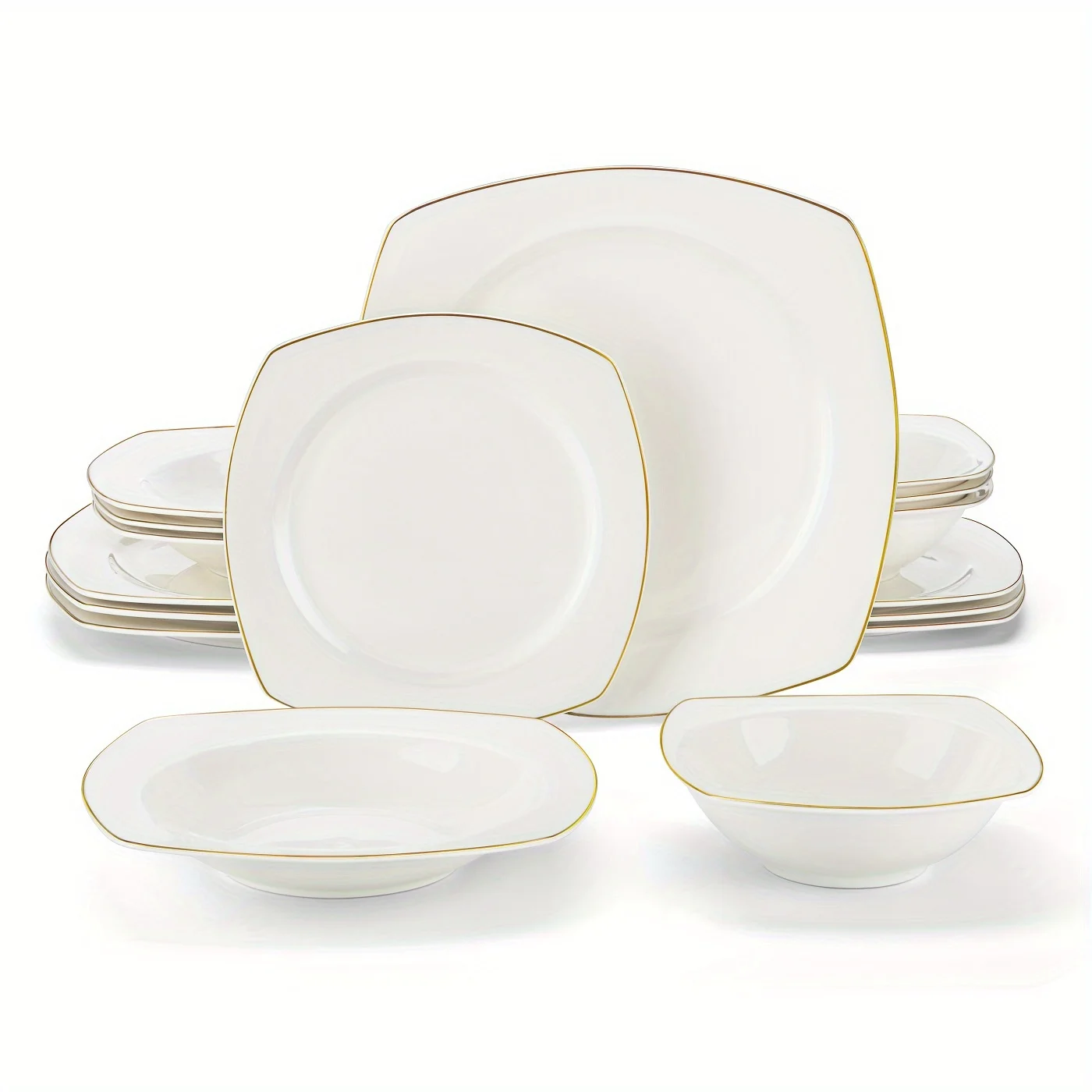 New Bone China 16pcs Dinner Service, Dinnerware Set for 4 People, with Dinner Plates, Deep Plates, Dessert Plates and Cereal Bowls
New Bone China 16pcs Dinner Service, Dinnerware Set for 4 People, with Dinner Plates, Deep Plates, Dessert Plates and Cereal Bowls