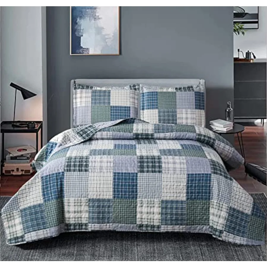 Plaid Quilt Set Size Patchwork Quilts Bedding Plaid Reversible Bedspread Coverlet Soft Lightweight Bed Cover Set All-Season 1 Q
Plaid Quilt Set Size Patchwork Quilts Bedding Plaid Reversible Bedspread Coverlet Soft Lightweight Bed Cover Set All-Season 1 Q