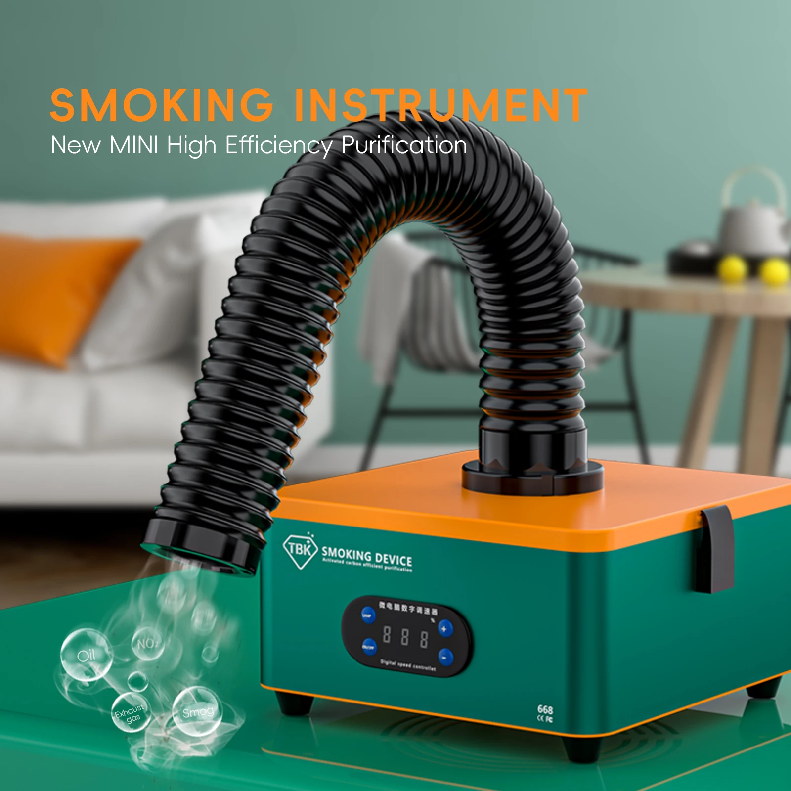 TBK 668 150W Solder Fume Extractor, Desktop Smoke Absorber with Built-in LED Light, 4-Stage Filtration for Soldering, Laser Engr
TBK 668 150W Solder Fume Extractor, Desktop Smoke Absorber with Built-in LED Light, 4-Stage Filtration for Soldering, Laser Engr