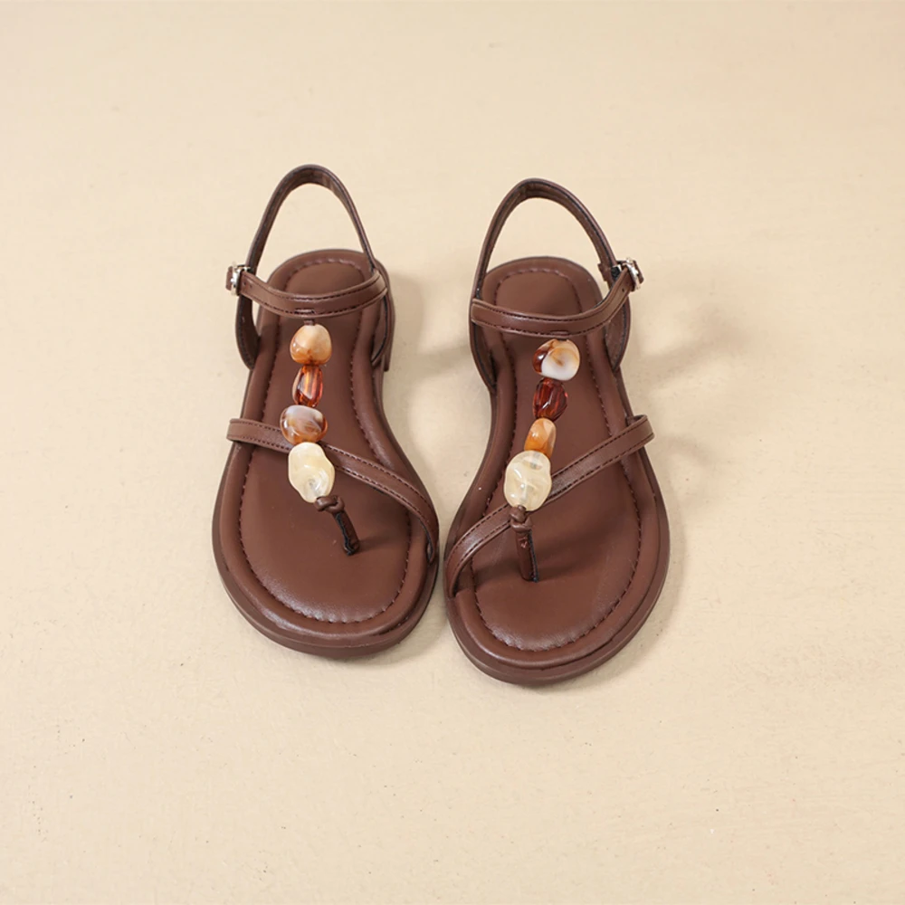 Women's Retro Beaded Thong Sandals, Boho Flat Ankle Strap Flip Flop Sandals, Casual Summer Shoes in Black/Brown
Women's Retro Beaded Thong Sandals, Boho Flat Ankle Strap Flip Flop Sandals, Casual Summer Shoes in Black/Brown