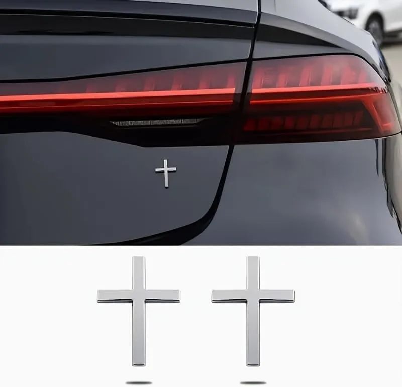 2PCS Metal Jesus Christ Cross Badge Stickers, Alloy 3D Individual Car Cross Sticker, Self Adhesive Scratch Covering Metal Cross Auto Emblem Decal for Car Body Fender Tail (Silver)
2PCS Metal Jesus Christ Cross Badge Stickers, Alloy 3D Individual Car Cross Sticker, Self Adhesive Scratch Covering Metal Cross Auto Emblem Decal for Car Body Fender Tail (Silver)