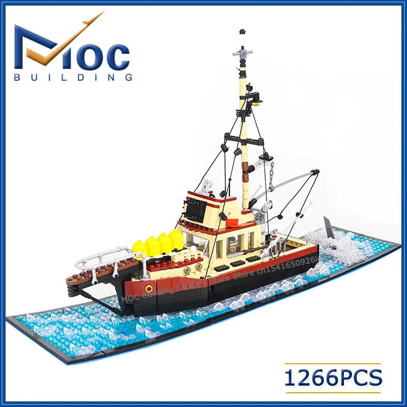 Строительные блоки MOC, креативная модель рыбацкой лодки с большой белой акулой, сделай сам, сборочная технология, коллекция кирпичей, демонстрационные игрушки, подарки
Строительные блоки MOC, креативная модель рыбацкой лодки с большой белой акулой, сделай сам, сборочная технология, коллекция кирпичей, демонстрационные игрушки, подарки