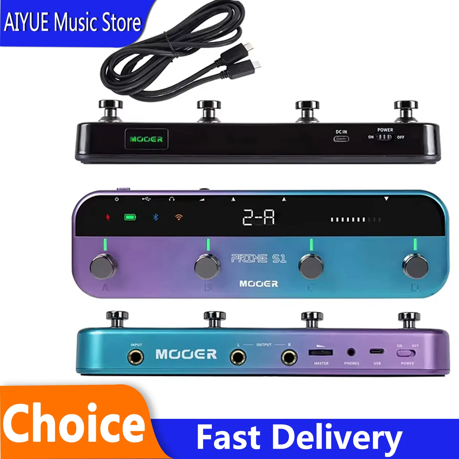 MOOER Prime S1 Guitar Multi-Effect Pedal With 128 Guitar Effects Drum Machine Tuner 80s Looper Rechargeable Pedal With Bluetooth
MOOER Prime S1 Guitar Multi-Effect Pedal With 128 Guitar Effects Drum Machine Tuner 80s Looper Rechargeable Pedal With Bluetooth