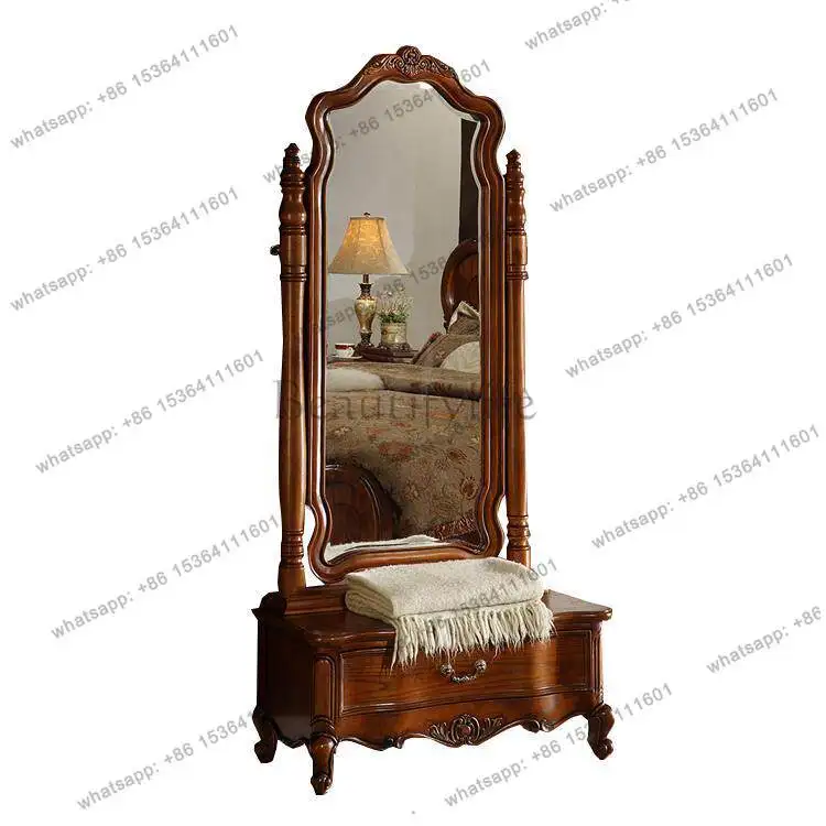 American solid wood full-body mirror European classical dressing floor-to-ceiling full-length mirror
American solid wood full-body mirror European classical dressing floor-to-ceiling full-length mirror