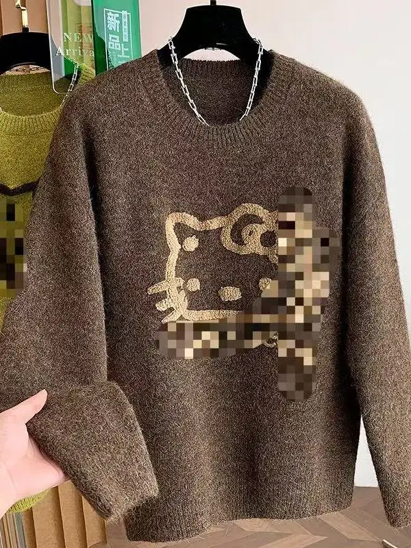 Корейский вязаный свитер с мультяшным узором, женский осенне-зимний свободный утягивающий теплый трикотаж на голову
Корейский вязаный свитер с мультяшным узором, женский осенне-зимний свободный утягивающий теплый трикотаж на голову