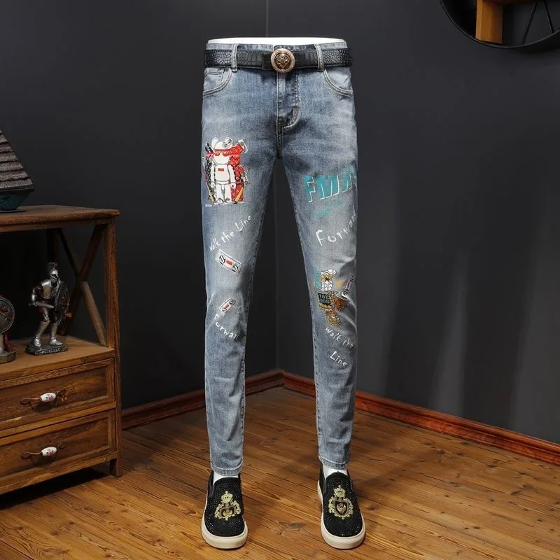 Spring and Autumn New Fashion Printed Straight-Leg Stretch Denim Trousers For Men Comfortable and Breathable High-Grade Jeans
Spring and Autumn New Fashion Printed Straight-Leg Stretch Denim Trousers For Men Comfortable and Breathable High-Grade Jeans
