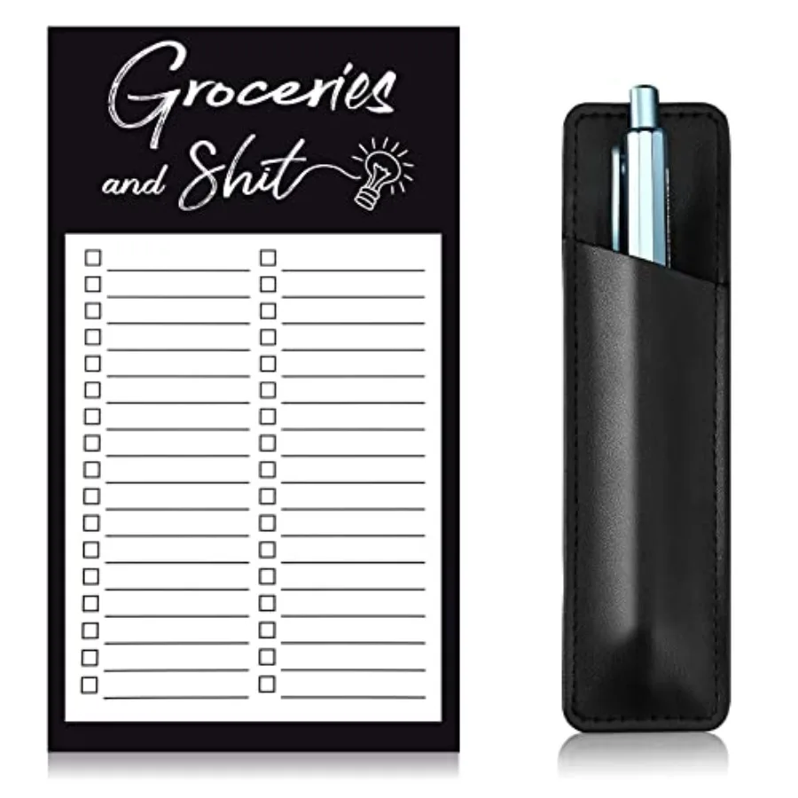 Grocery List Pads Funny Memo Notepad Magnet Refrigerator Notepad with 1 Piece Pen Holder Magnetic Pu Leather Marker Pouch for S
Grocery List Pads Funny Memo Notepad Magnet Refrigerator Notepad with 1 Piece Pen Holder Magnetic Pu Leather Marker Pouch for S
