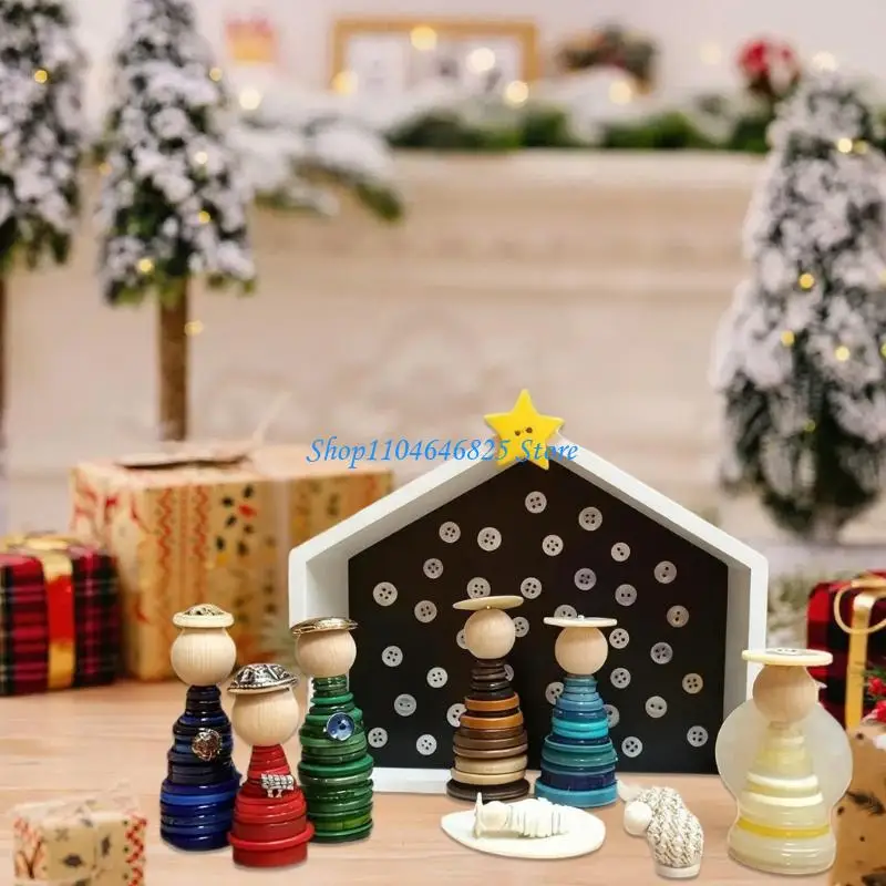 DIY Button Nativity Scene Christmas Holiday Tabletop Centerpieces Craft Set
DIY Button Nativity Scene Christmas Holiday Tabletop Centerpieces Craft Set