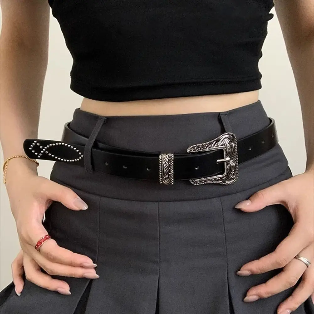 Casual Pu Leather Punk Style Belt Carving Metal Buckle Y2K Jeans Belt Vintage Streetwear Women's Waist Belt Spicy Girls
Casual Pu Leather Punk Style Belt Carving Metal Buckle Y2K Jeans Belt Vintage Streetwear Women's Waist Belt Spicy Girls